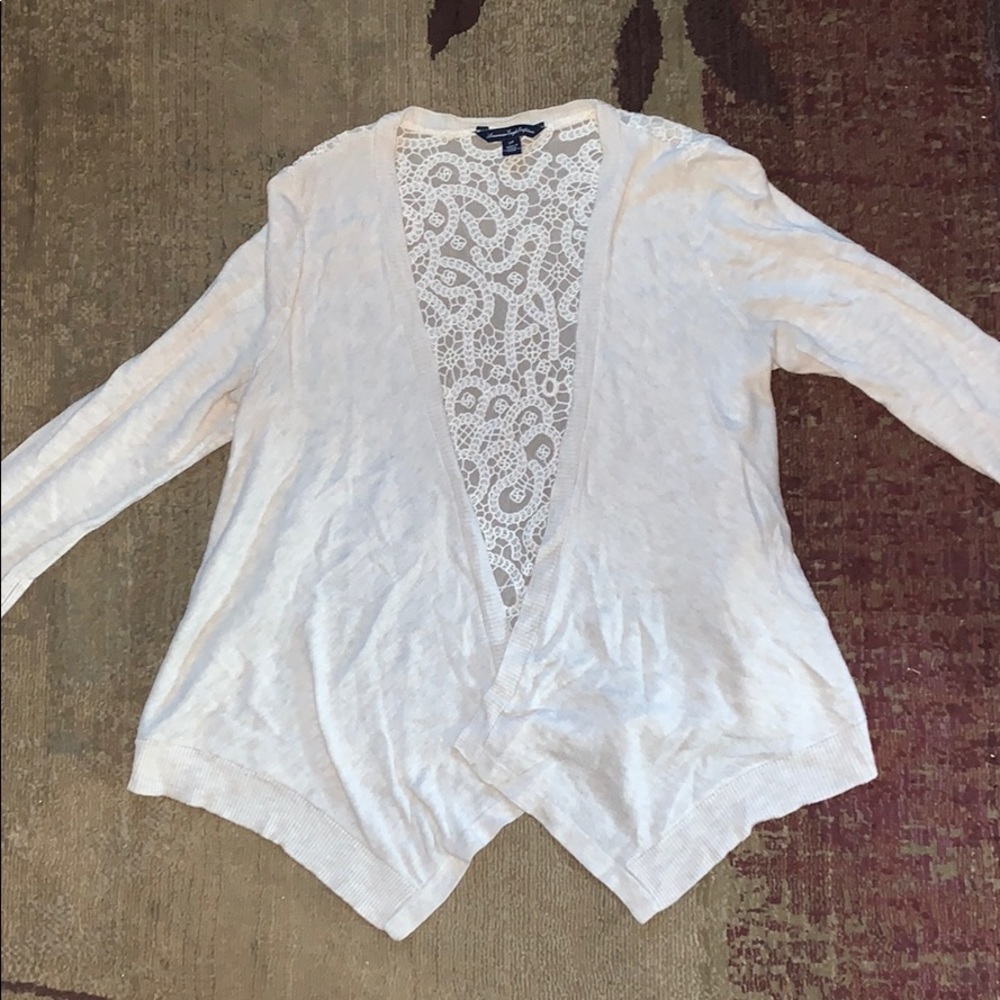 American Eagle open cardigan, three quarter sleeve